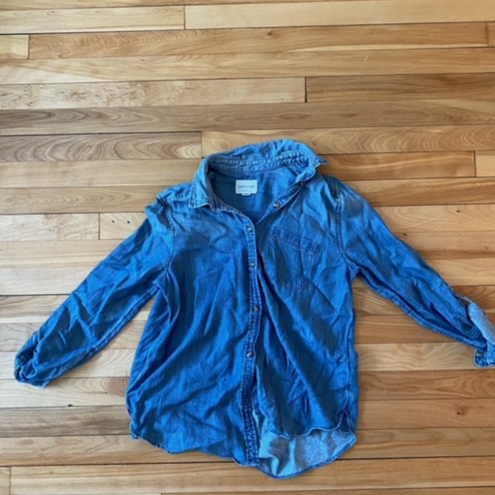 Denim Button-Down Boyfriend Shirt